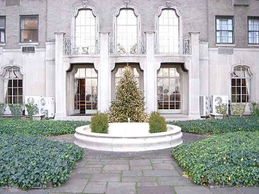 Estate grounds with holiday decoration